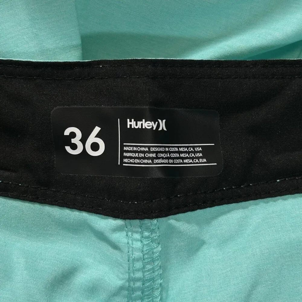 Hurley One &‎ Only Mens Board Short Size 34 Aura Green Swimming Surf Beach